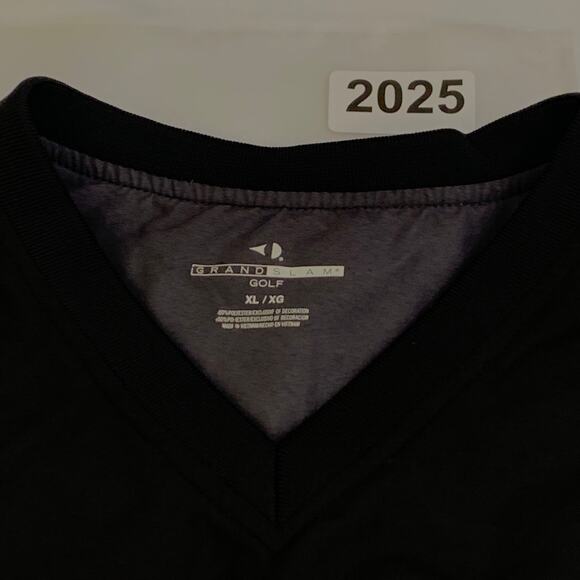 🎉Posh Party🎉 Grand Slam Mens Golf Shirt to Vest Black XL Mesh Lined V Neck - Picture 12 of 12
